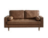 Nova Sofa With Bolsters - Brown, Black Faux Leather - Luminex FurnitureSofasHEN302