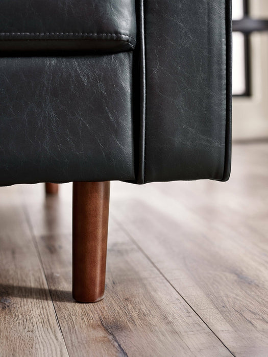 Nova Sofa With Bolsters - Brown, Black Faux Leather - Luminex FurnitureSofasHEN501