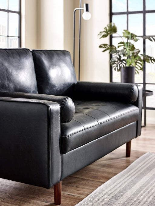 Nova Sofa With Bolsters - Brown, Black Faux Leather - Luminex FurnitureSofasHEN501