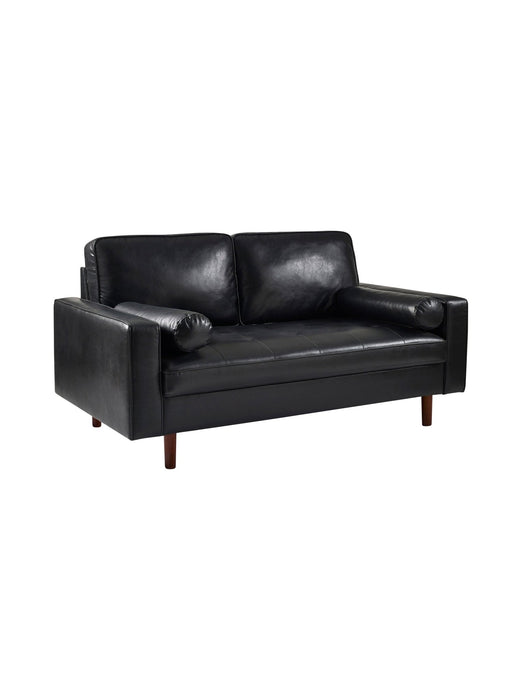Nova Sofa With Bolsters - Brown, Black Faux Leather - Luminex FurnitureSofasHEN502