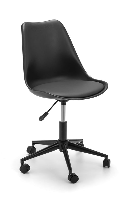 Novara Black Office Chair – PU Seat & Adjustable Height - Luminex FurnitureOffice ChairERI002