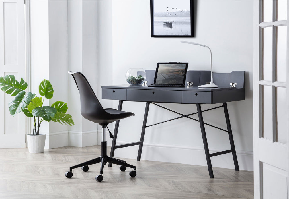 Novara Black Office Chair – PU Seat & Adjustable Height - Luminex FurnitureOffice ChairERI002