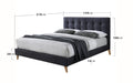 Novara Dark Grey Fabric Bed - Luminex FurnitureBedNOV46DGREY