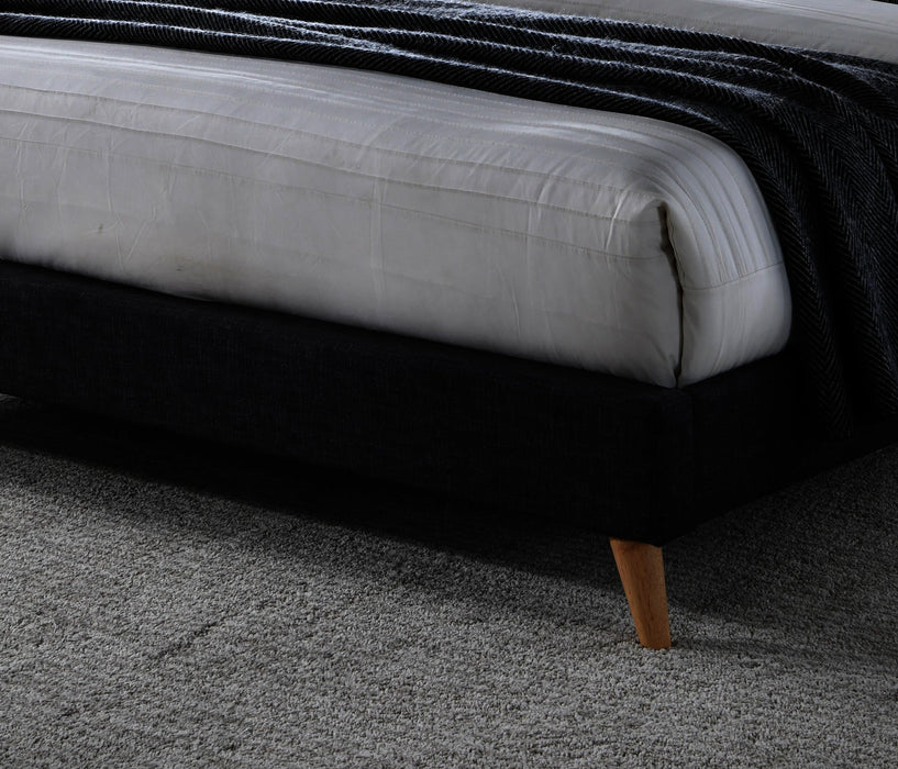 Novara Dark Grey Fabric Bed - Luminex FurnitureBedNOV46DGREY