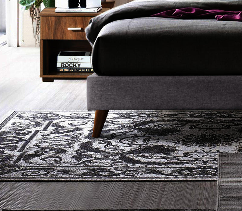 Novara Light Grey Fabric Bed Frame - Luminex FurnitureBedNOV46LGREY