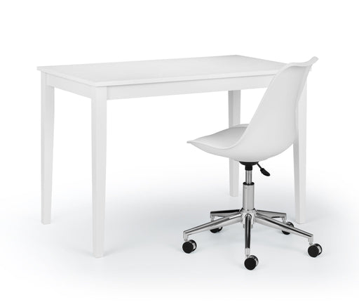 Novara White Office Chair – Adjustable PU Seat & Chrome Base - Luminex FurnitureOffice ChairERI001
