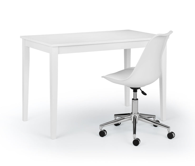Novara White Office Chair – Adjustable PU Seat & Chrome Base - Luminex FurnitureOffice ChairERI001