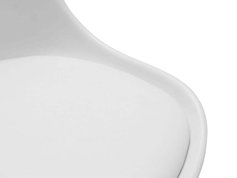 Novara White Office Chair – Adjustable PU Seat & Chrome Base - Luminex FurnitureOffice ChairERI001