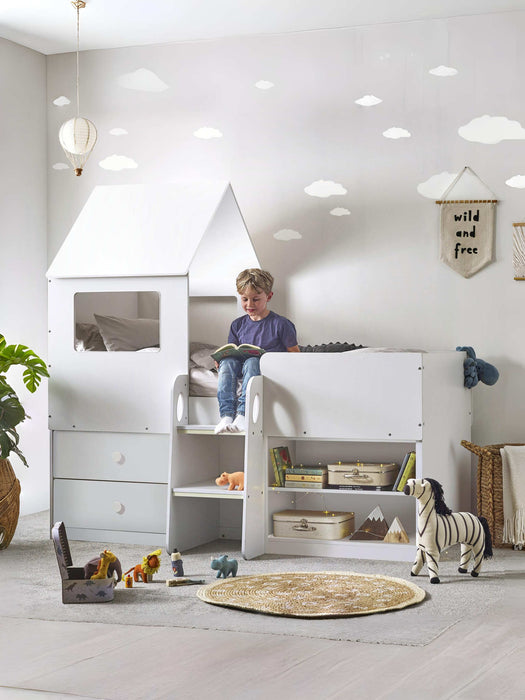 Oakham Mid Sleeper House Bed – All White - Luminex FurnitureMid SleepersORP001