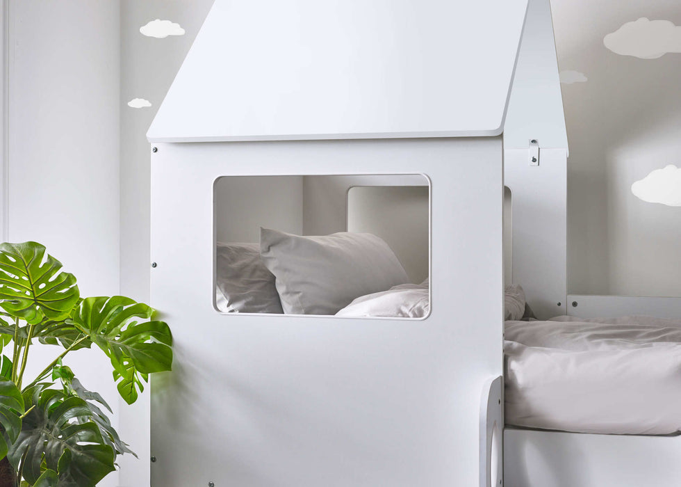 Oakham Mid Sleeper House Bed – All White - Luminex FurnitureMid SleepersORP001