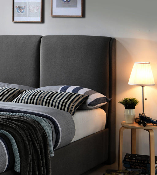 Oakland Contemporary Light Grey Fabric Bed - Luminex FurnitureBedOAKL46LGREY