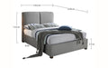 Oakland Dark Grey Fabric Bed - Luminex FurnitureBedOAKL46DGREY