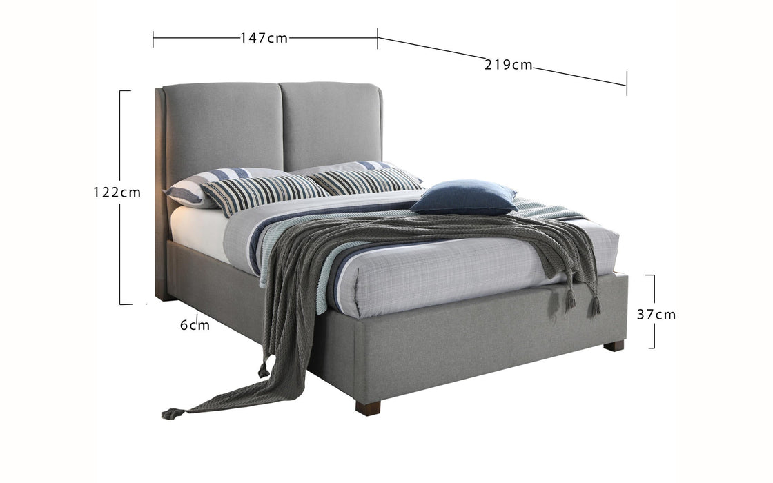 Oakland Dark Grey Fabric Bed - Luminex FurnitureBedOAKL46DGREY