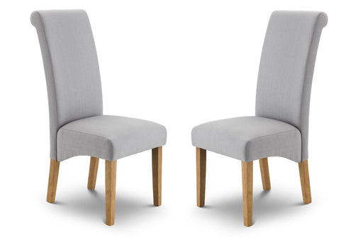 Odessa Scrollback Fabric Dining Chairs – Set of 2 in Grey - Luminex FurnitureChairsRIO102