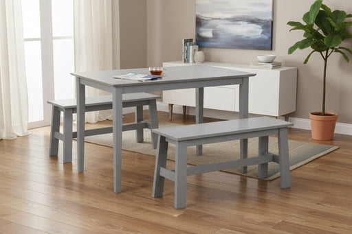Odette Rectangular Table and 2 Grey Benches - Luminex FurnitureDining SetKOB304