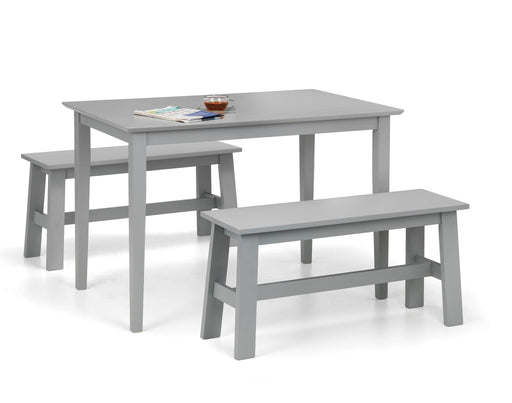 Odette Rectangular Table and 2 Grey Benches - Luminex FurnitureDining SetKOB304