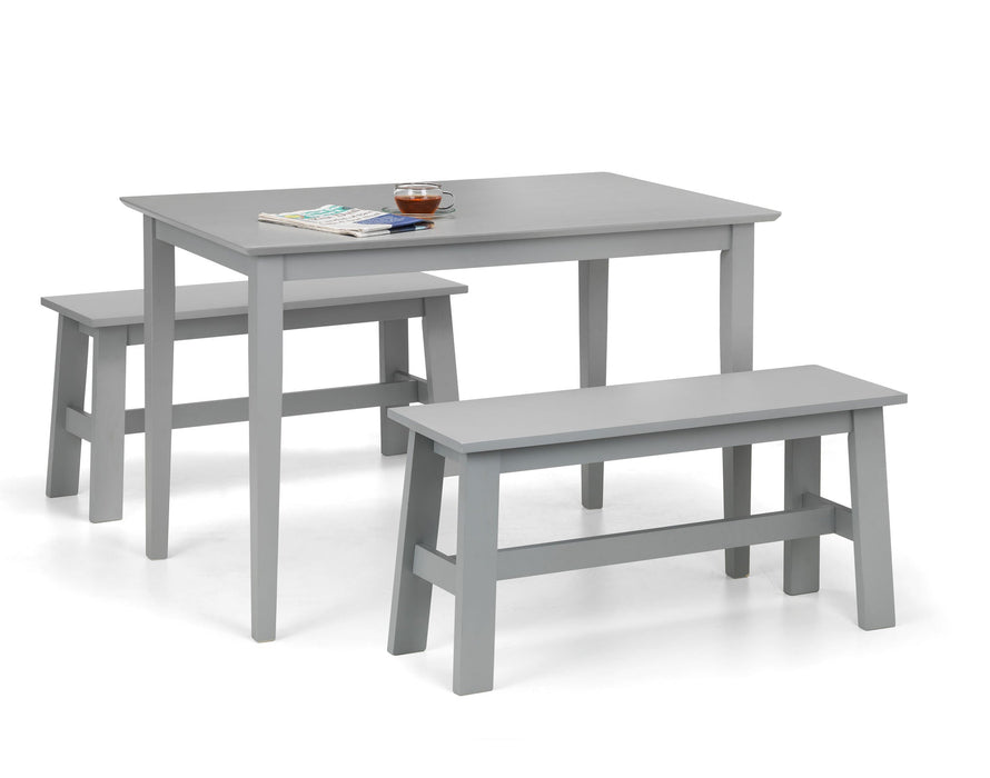Odette Rectangular Table and 2 Grey Benches - Luminex FurnitureDining SetKOB304