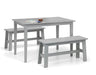 Odette Rectangular Table and 2 Grey Benches - Luminex FurnitureDining SetKOB304