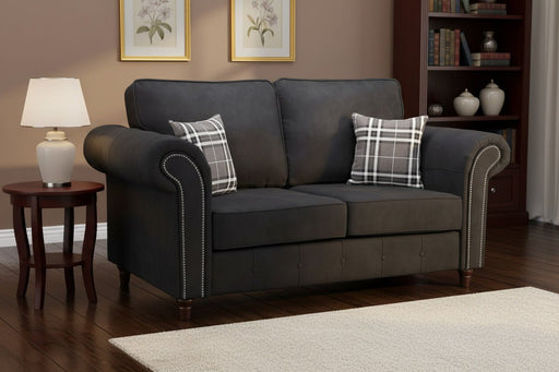 Olympia Charcoal 2 Seater Sofa – Classic Faux Suede - Luminex FurnitureSofasoakland_charcoal_2_seater