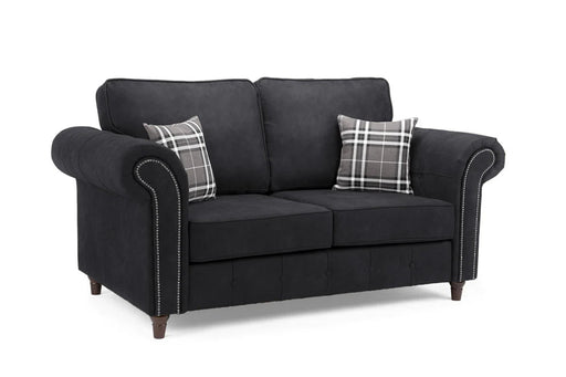Olympia Charcoal 2 Seater Sofa – Classic Faux Suede - Luminex FurnitureSofasoakland_charcoal_2_seater