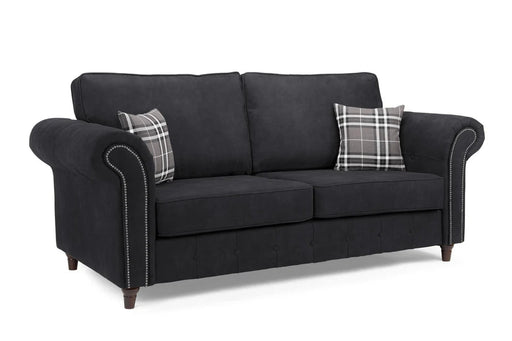 Olympia Charcoal 3 Seater Sofa – Classic Faux Suede - Luminex FurnitureSofasoakland_charcoal_3_seater