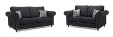Olympia Charcoal 3+2 Sofa Set – Classic Faux Suede - Luminex FurnitureSofasoakland_charcoal_3+2+set
