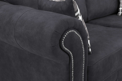 Olympia Charcoal 3+2 Sofa Set – Classic Faux Suede - Luminex FurnitureSofasoakland_charcoal_3+2+set