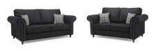 Olympia Charcoal 3+2 Sofa Set – Classic Faux Suede - Luminex FurnitureSofasoakland_charcoal_3+2+set