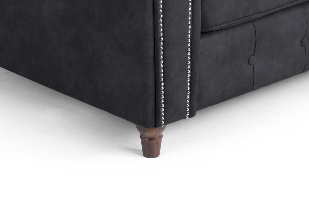 Olympia Charcoal Armchair – Classic Faux Suede Design - Luminex FurnitureOccasional Chairsoakland_charcoal_armchair
