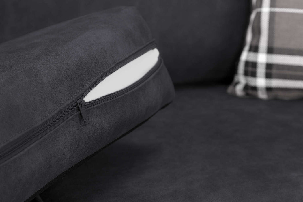 Olympia Charcoal Armchair – Classic Faux Suede Design - Luminex FurnitureOccasional Chairsoakland_charcoal_armchair