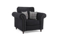Olympia Charcoal Armchair – Classic Faux Suede Design - Luminex FurnitureOccasional Chairsoakland_charcoal_armchair