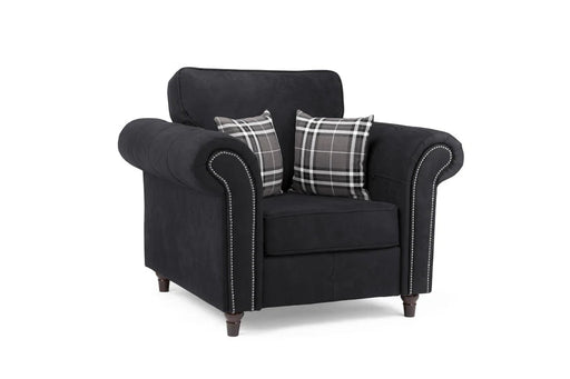 Olympia Charcoal Armchair – Classic Faux Suede Design - Luminex FurnitureOccasional Chairsoakland_charcoal_armchair