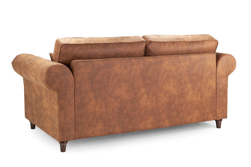 Olympia Tan 3 Seater Sofa – Classic Faux Suede - Luminex FurnitureSofasoakland_sofa_tan_3_seater