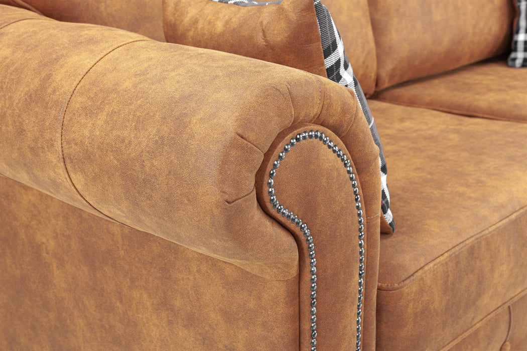 Olympia Tan 3+2 Sofa Set – Classic Faux Suede - Luminex FurnitureSofasoakland_sofa_tan_3_2_set