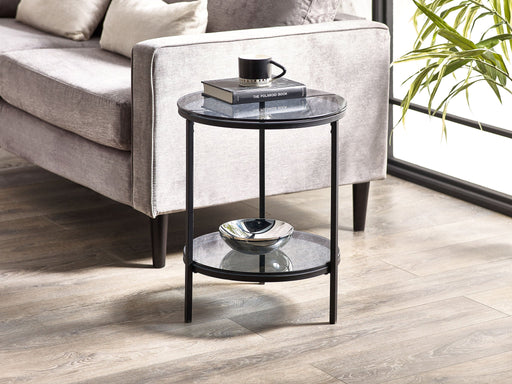 Ophelia Circular Lamp Table With Shelf - Smoked Glass - Luminex FurnitureLamp TableCHI023