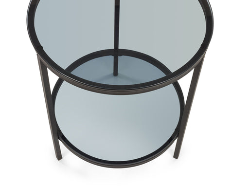 Ophelia Circular Lamp Table With Shelf - Smoked Glass - Luminex FurnitureLamp TableCHI023