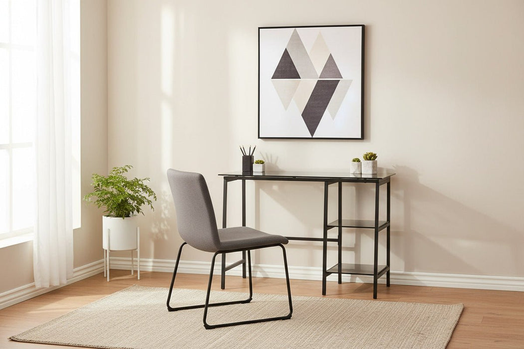 Ophelia Smoked Glass Desk – Modern Minimalist Design - Luminex FurnitureDeskCHI016