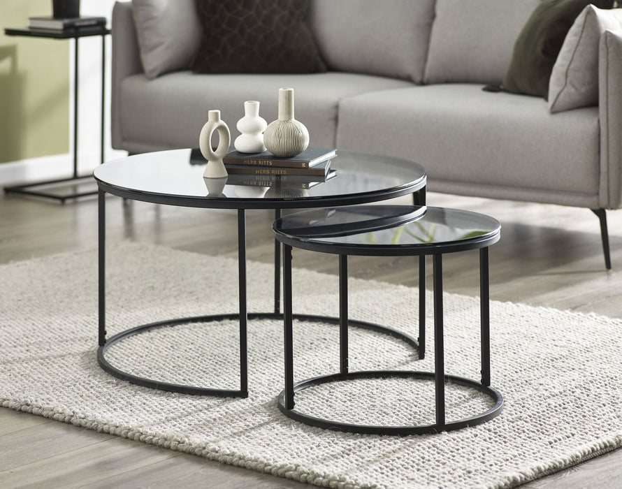 Ophelia Smoked Glass Nesting Coffee Tables - Luminex FurnitureCoffee TableCHI017