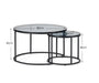 Ophelia Smoked Glass Nesting Coffee Tables - Luminex FurnitureCoffee TableCHI017