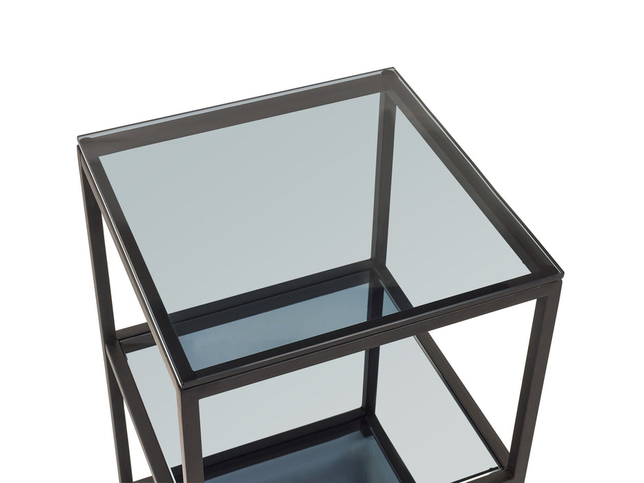 Ophelia Tall Narrow Side Table - Smoked Glass - Luminex FurnitureLamp TableCHI021