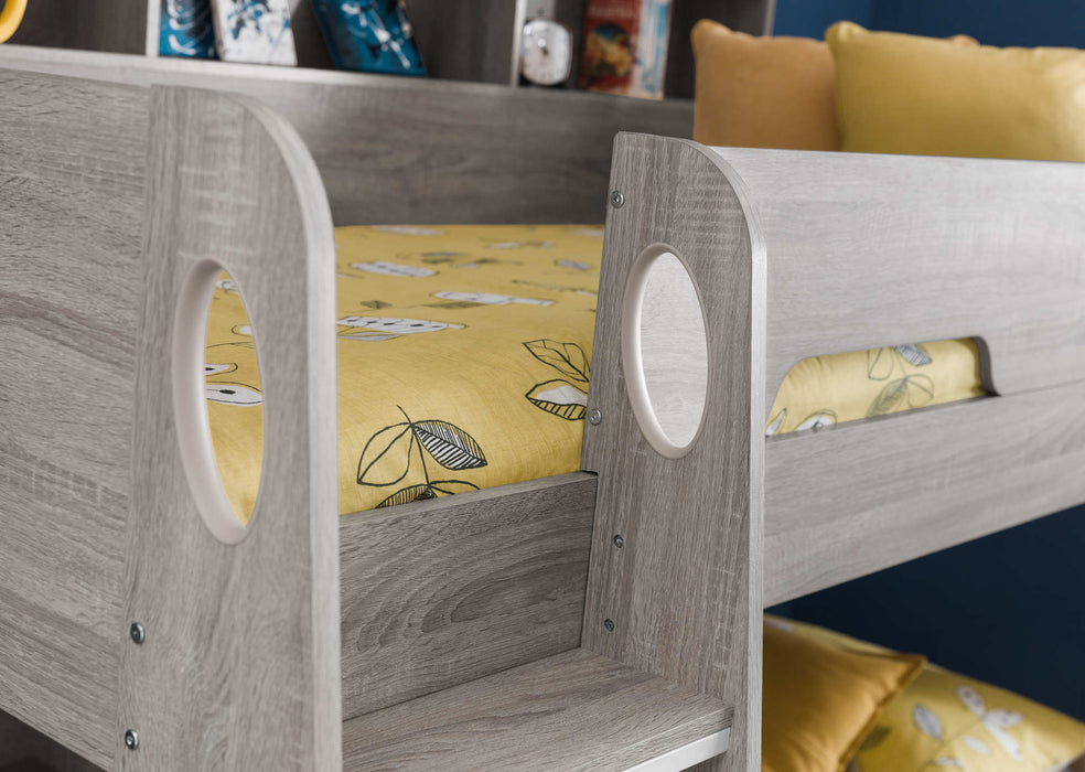 Orbit Bunk Bed with Storage – Grey Oak Kids’ Bunk - Luminex FurnitureBunk BedORI004