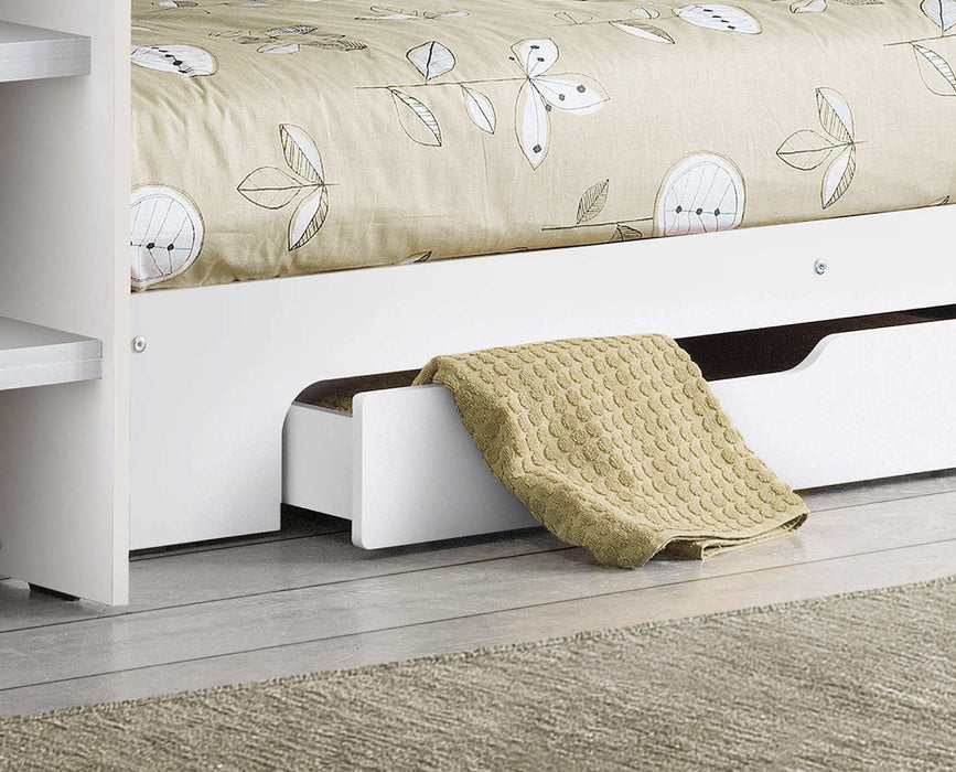 Orbit Bunk Bed with Storage – Pure White Kids’ Bunk - Luminex FurnitureBunk BedORI002