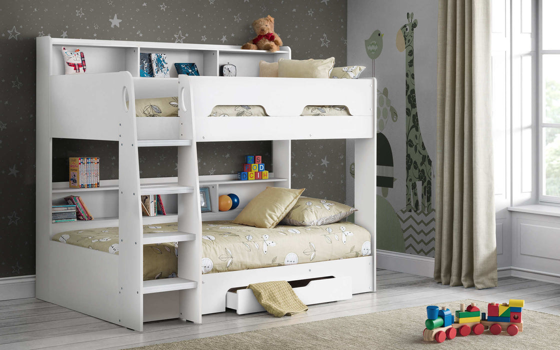 Orbit Bunk Bed with Storage – Pure White Kids’ Bunk - Luminex FurnitureBunk BedORI002
