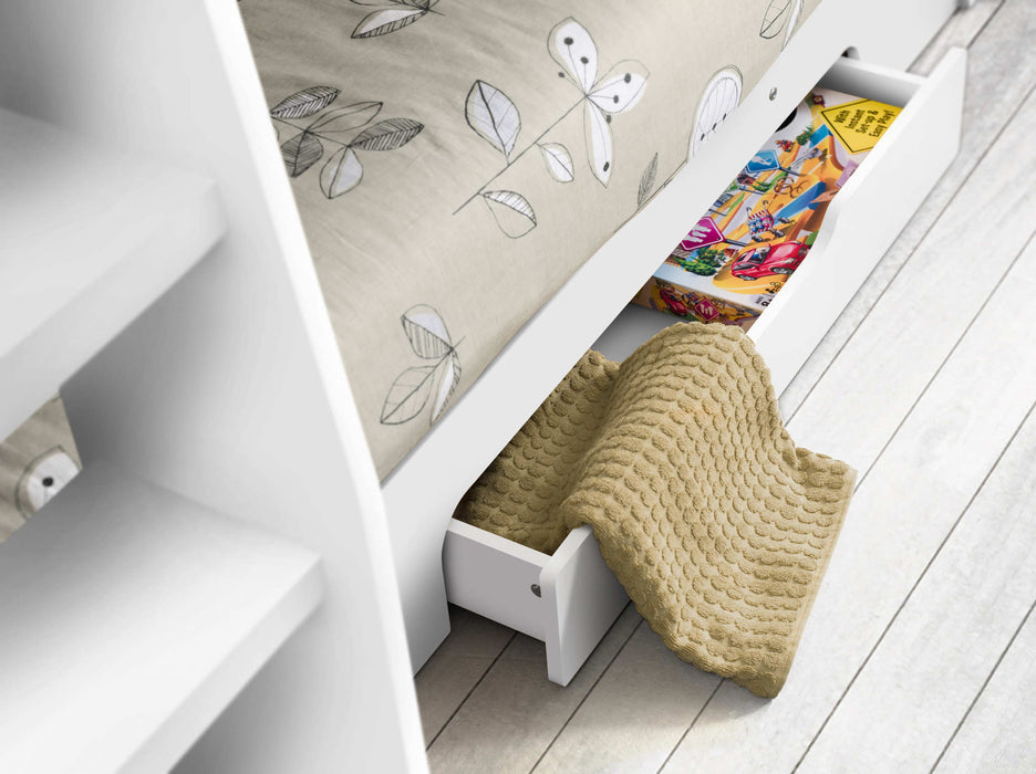 Orbit Bunk Bed with Storage – Pure White Kids’ Bunk - Luminex FurnitureBunk BedORI002