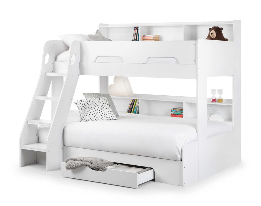 Orbit Triple Sleeper Bunk Bed with Storage – White - Luminex FurnitureBunk BedORI501