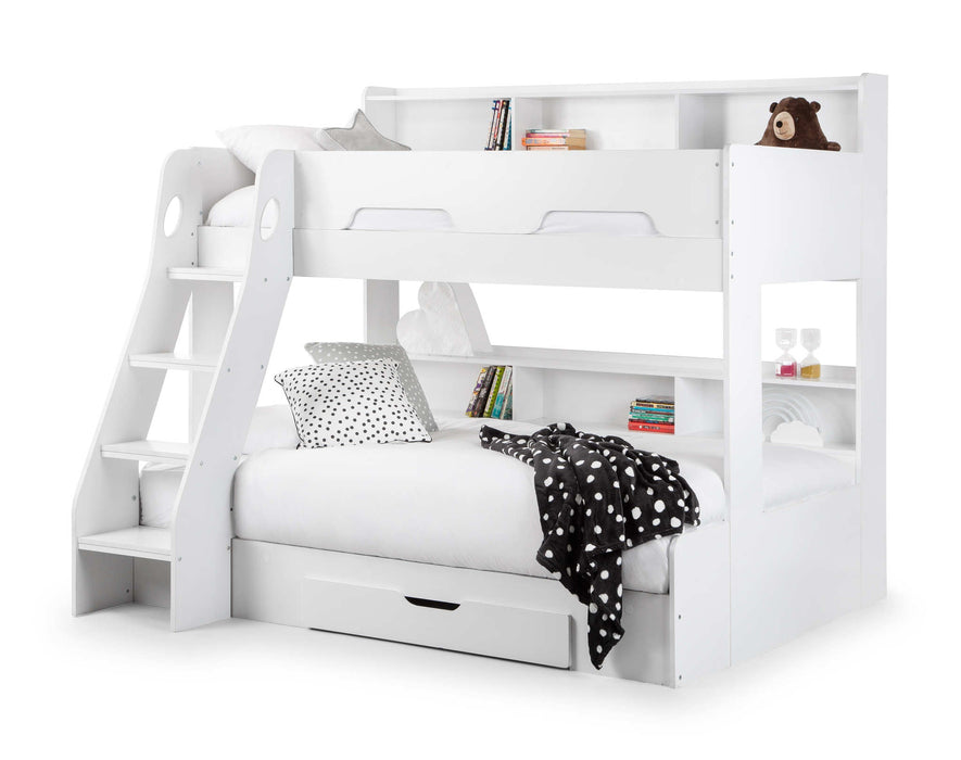 Orbit Triple Sleeper Bunk Bed with Storage – White - Luminex FurnitureBunk BedORI501
