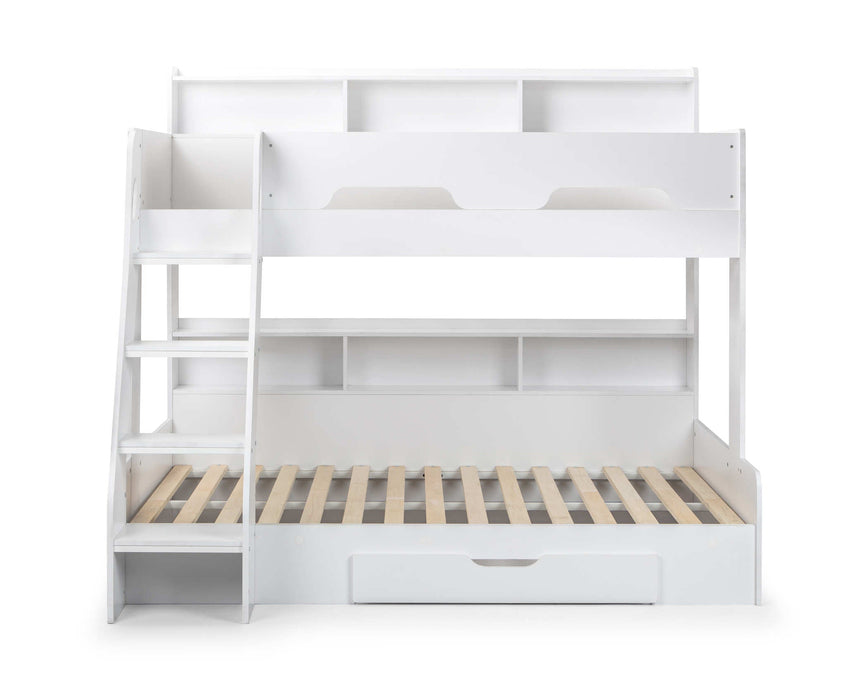 Orbit Triple Sleeper Bunk Bed with Storage – White - Luminex FurnitureBunk BedORI501