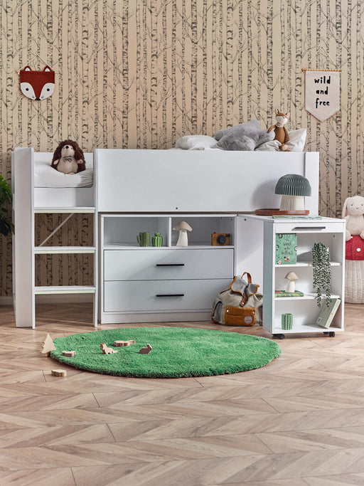 Ormsby Mid Sleeper Bed with Storage & Desk – All White - Luminex FurnitureMid SleepersOTI001