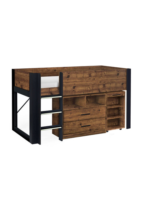 Ormsby Mid Sleeper Bed with Storage & Desk – Urban Rustic & Black - Luminex FurnitureMid SleepersOTI002