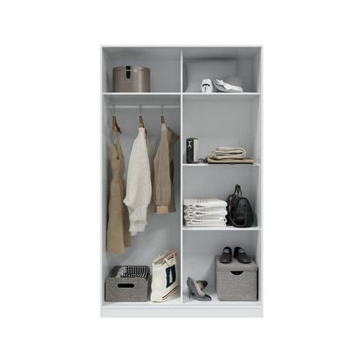 Orvella Arctic White & Oak Effect Sliding Door Wardrobe - Luminex FurnitureWardrobe3209